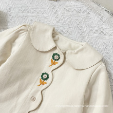 Baby Winter Clothing Embroidered Doll Collar Cardigan